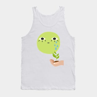 Abstract Cry Face - Let the Tears Fall - Plant Tank Top